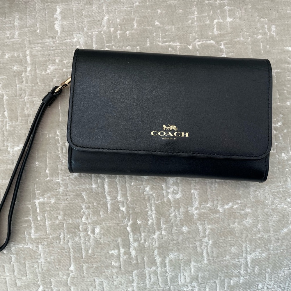 COACH Refined Calf Leather Wristlet